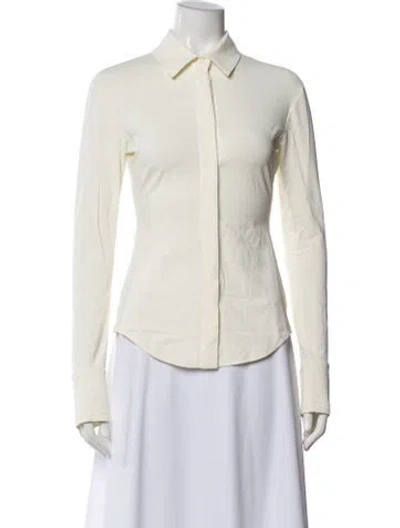 Pre-owned Attico Long Sleeve Button-up Top In Neutral