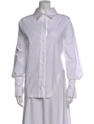 Pre-owned Attico Long Sleeve Button-up Top In White