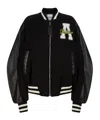 Attico Bomber Jacket With Ribbed Cuffs And Hem In Black