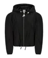 Attico Oversized Black Hooded Bomber Jacket In Black