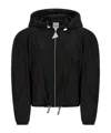 Attico Oversized Black Hooded Bomber Jacket In Black