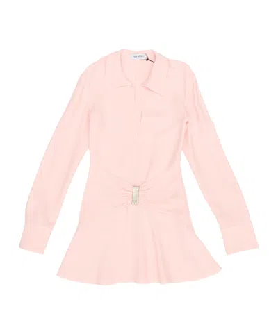 Attico Long Sleeve Dress In Pink