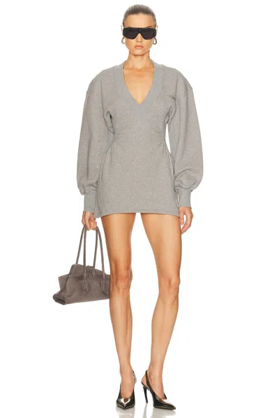 Attico Long Sleeve Fleece Mini Dress