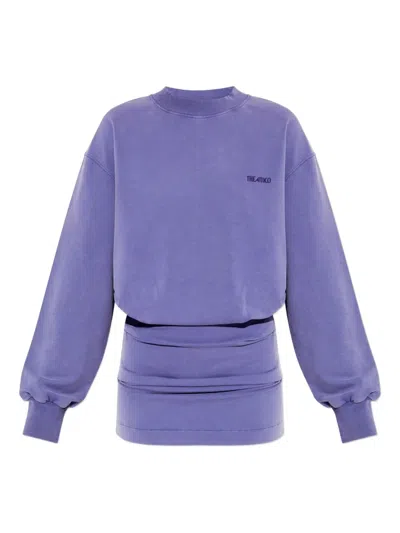 Attico Long-sleeve Mini Dress In Purple
