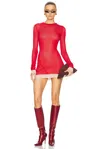Attico Red And Pink Mini Dress In Red & Pink