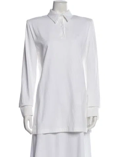 Pre-owned Attico Long Sleeve Polo In White