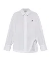 Attico Denim Overshirt With Slit Detail In White