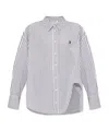 Attico Striped Cotton Shirt With Long Sleeves In Gray