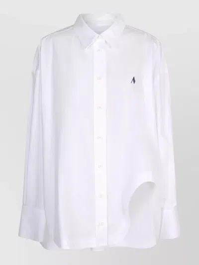 Attico Long Sleeve Shirt Collared Neck Cuffs In White
