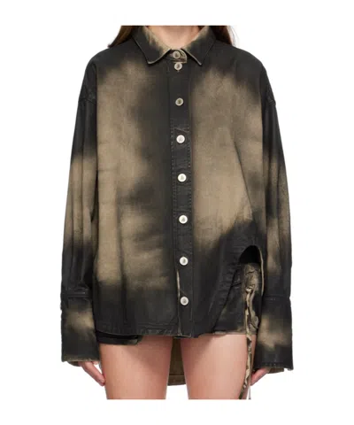Attico Long Sleeve Shirt In 832 Lark & Pirate Bl