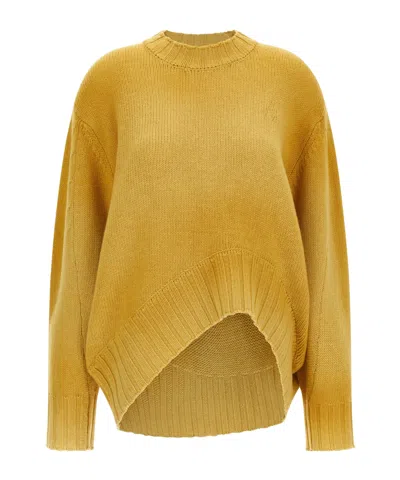 ATTICO LOGO-EMBROIDERED ASYMMETRICAL SWEATER