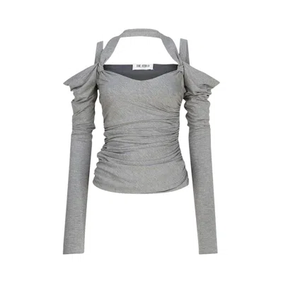 Pre-owned Attico Long-sleeve Top 'light Melange Grey' | Women's Size 40 In Gray