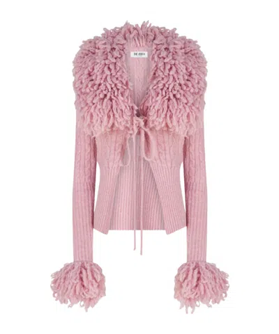Attico Long-sleeved Cardigan In Pink