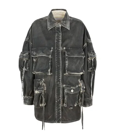 ATTICO THE ATTICO FLAP POCKET DENIM JACKET