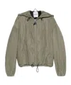 Attico Hooded Bomber Jacket In Gray