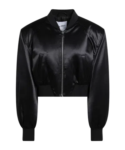 Attico Zip Bomber Jacket In Black