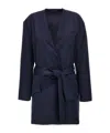 Attico Navy Wrap Blazer In Black