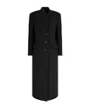 Attico Womens Single-breasted Flap-pockets Relaxed-fit Wool-blend Coat Black In Black