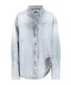 Attico "diana'' Sky Blue Shirt Jacket In White
