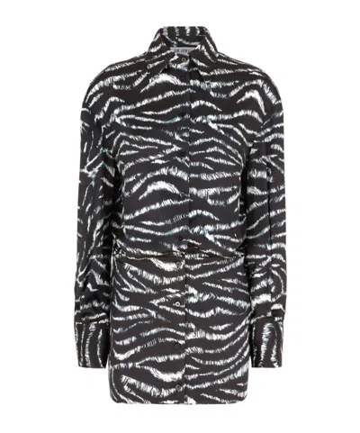 Attico Long-sleeved Dress In Black