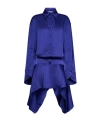 Attico Asymmetric-hem Shirt Dress In Blue