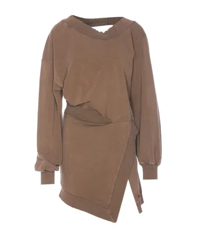 ATTICO THE ATTICO ASYMMETRIC CUT-OUT MINI DRESS