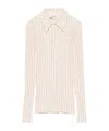 Attico Rhinestone-embellished Polo Shirt In White
