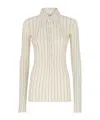 Attico Long-sleeved Polo Shirt In White