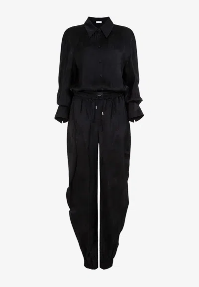 ATTICO LONG-SLEEVED SATIN OVERALL