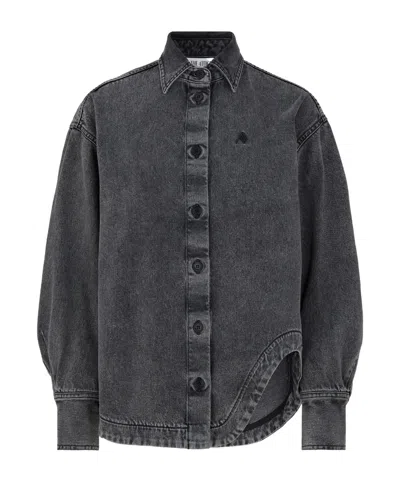 Attico Long-sleeved Shirt In Black