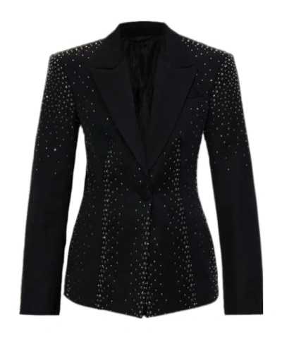 Attico Long-sleeved Suit Coat In Black
