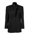 Attico Gabardine Single Breasted Blazer In Black
