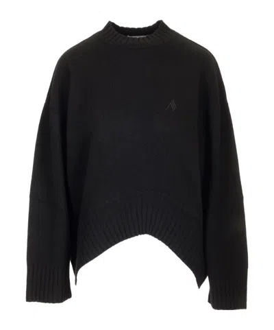 Attico Long-sleeved Sweater In Black
