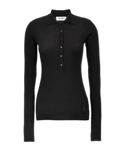 Attico Long-sleeved Sweater In Black