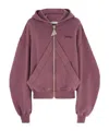 Attico Pink Sweatshirt With Hood And Logo Lettering On The Front In Cotton Woman In Red