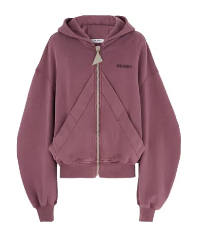 ATTICO THE ATTICO LOGO-APPLIQUÉ ZIP-UP HOODIE