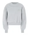 Attico Logo Sweatshirt With Crossed Neckline And Open Back In Gray
