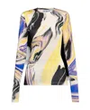 Attico Marbled-pattern T-shirt In Nude