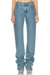 Attico Extra Long Slouchy Denim Jeans For Tall Individuals In Sky Blue