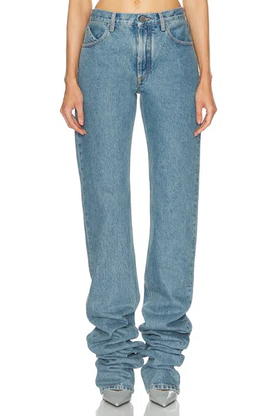 Attico Extra Long Slouchy Denim Jeans For Tall Individuals In Blue