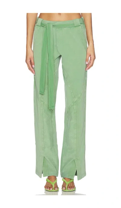 Attico Long Sweatpant In Green