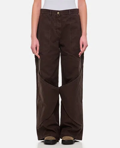 Attico Long Trousers In Brown