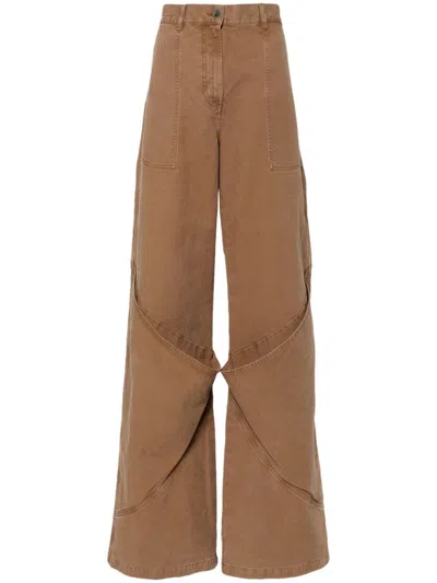 Attico Long Trousers In Brown
