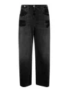 Attico The  Black Cotton Denim Jeans In Negro