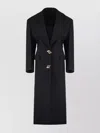 Attico Long Virgin Wool Coat With Chest Pocket