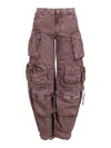 Attico Long Washed Mauve Pants In Pink