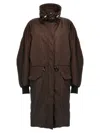 Attico Long Windbreaker In Brown