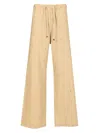 Attico Long With All-over Embroidery Trousers Beige In Neutral