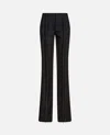 Attico Long Wool Pant In Black