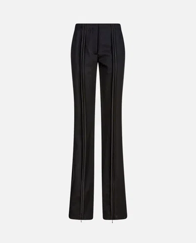 Attico Long Wool Pant In Black
